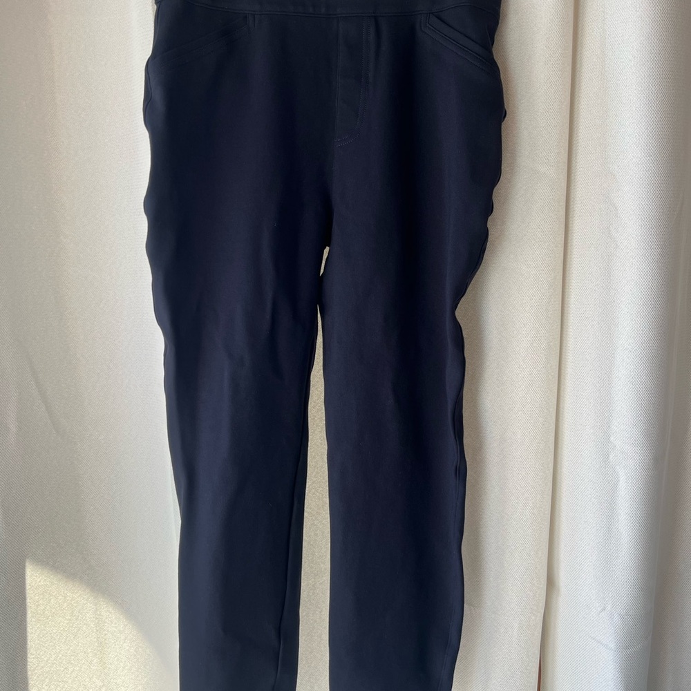 SPANX Navy Blue Skinny Pants with Elastic Waistband